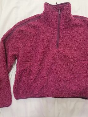 Kids Fleece Jacket - Magenta Cozy Sherpa Pullover